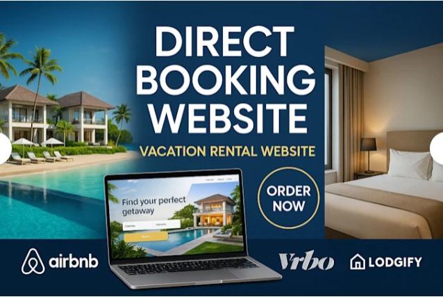 I will setup direct booking website with ownerrez, guesty, hostaway lodgify airbnb vrbo