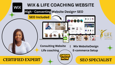 I will build life coach website consulting website wix website design for your business