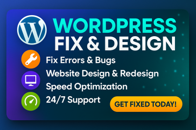 I will urgently fix wordpress errors troubleshoot landing page design customize website