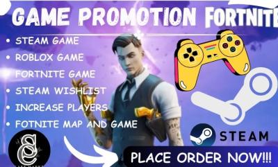 I will do Steam game promotion, Roblox game marketing to get active players, wishlist