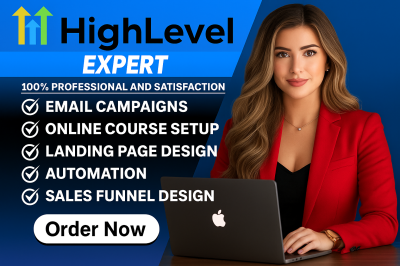 I will build gohighlevel sales funnel, go high level landing page, ghl website expert