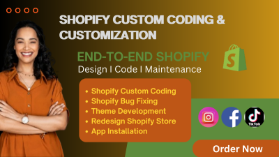 I will fix shopify bugs, customize shopify code, and optimize your shopify store