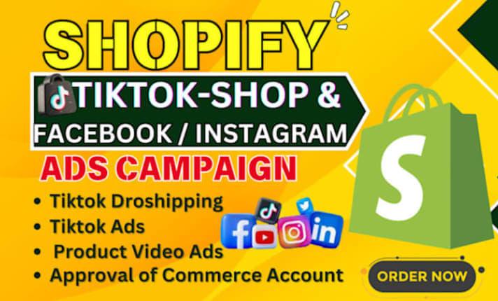 I will set up and optimize your shopify tiktok shop for sales and 30k profits