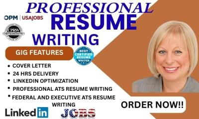 I will write professional resume writing ats resume cover letter and optimize linkedin