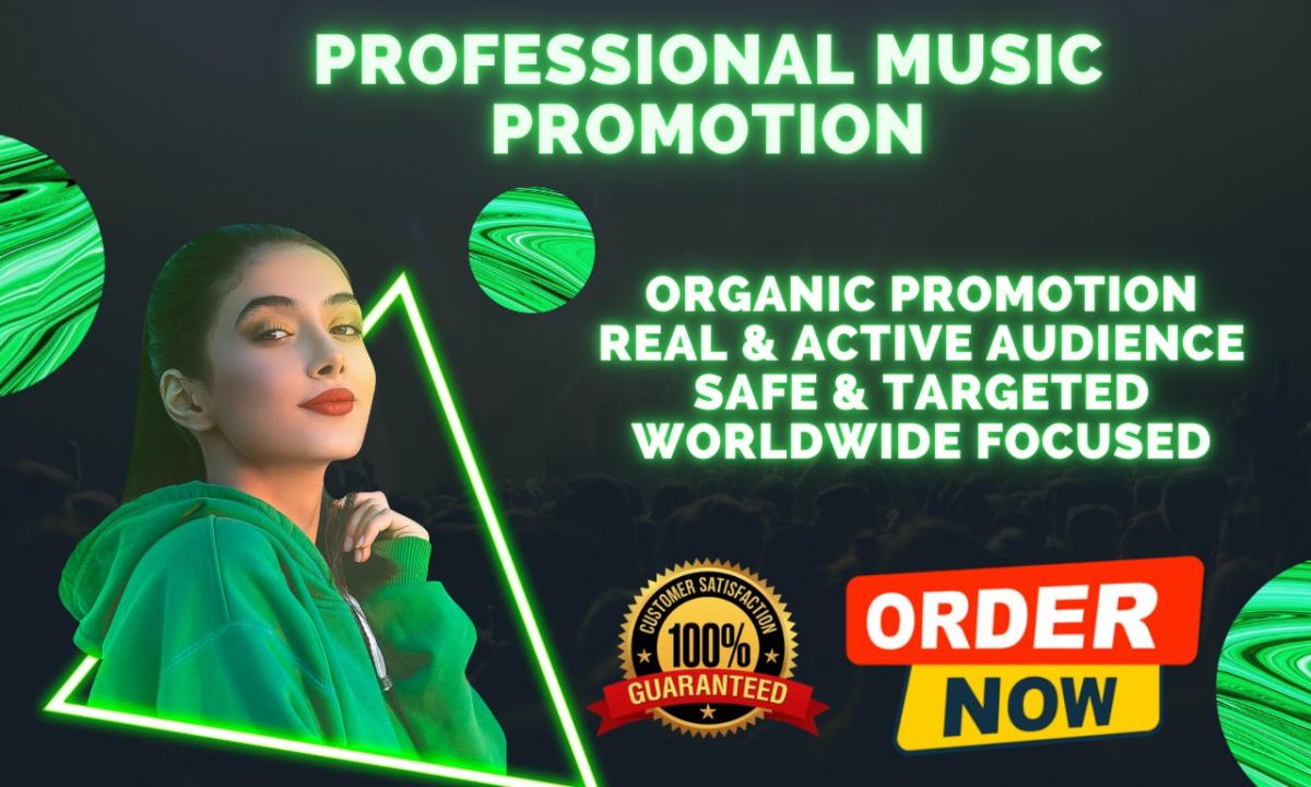 I will do music promotion through online radio airplay and music charts event promotion