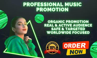 I will do music promotion through online radio airplay and music charts event promotion