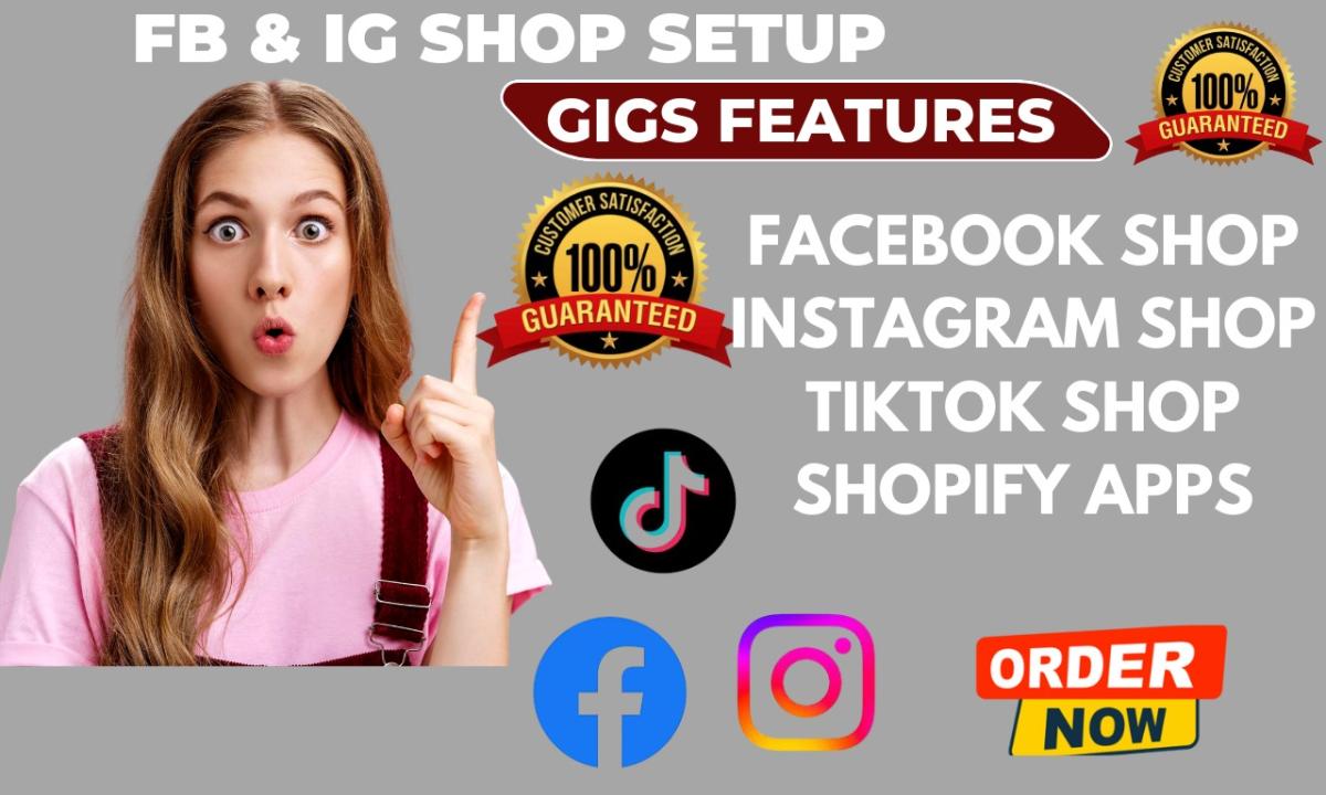 I will fix facebook pixel, setup fb shop instagram shop, tiktok shop shopify app
