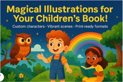 I will illustrate unique children book characters and story scenes