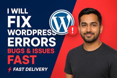I will fix wordpress errors, bugs, and issues fast