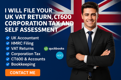 I will file your UK vat return, ct600 corporation tax and self assessment