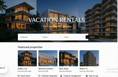 I will build a vacation rental website airbnb short term rental direct booking website