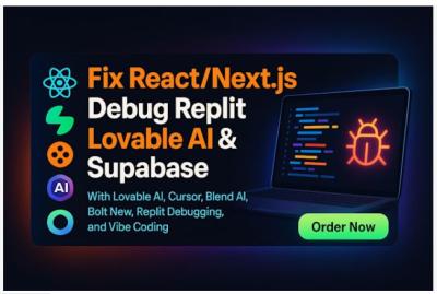 I will fix lovable, cursor, and react next js frontend with replit debugging and bolt
