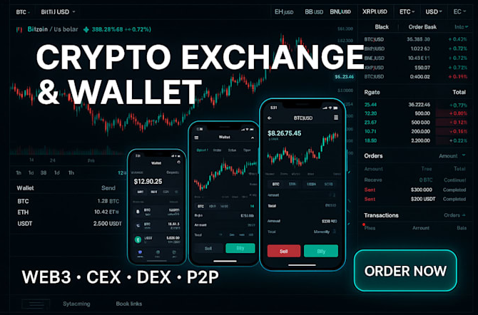 I will build crypto exchange platforms p2p exchange websites and secure crypto wallets