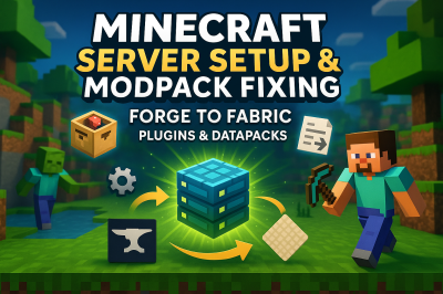 I will create, fix minecraft server modpacks, convert forge ui mods to fabric datapack