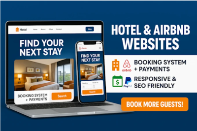 I will design and build a professional hotel airbnb and vacation rental booking website
