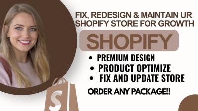I will setup or fix professional shopify website edit, update and shopify maintenance