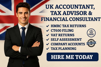 I will be your uk accountant, tax advisor, and financial consultant for hmrc