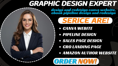 I will design and redesign canva website, ebook pipeline design and redesign