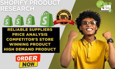 I will do dropshipping product research for shopify winning product product upload