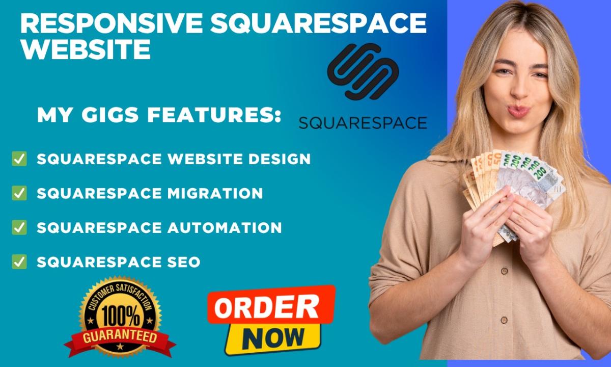 I will build squarespace website design migrate to squarespace squarespace SEO website