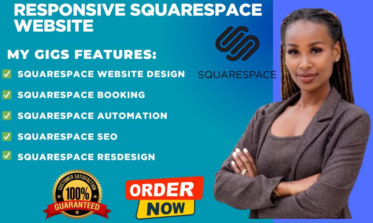 I will do squarespace website design squarespace website development booking setup