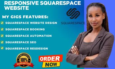 I will do squarespace website design squarespace website development booking setup