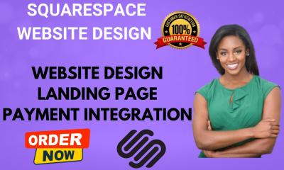 I will do squarespace website design squarespace landing page website development