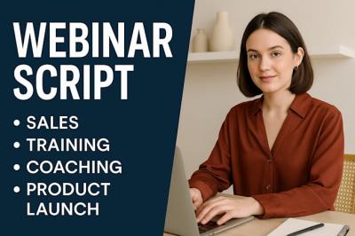 I will write high converting webinar scripts for sales training or coaching