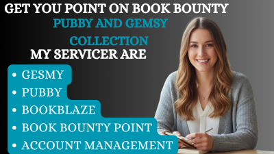 I will help you with pubby, book bounty, gemsy point collection