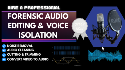 I will professionally clean, enhance and edit your forensic audio recordings