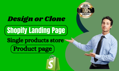 I will design shopify landing page or one product store with pagefly shogun gempages