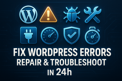 I will urgently fix wordpress errors, troubleshoot and repair your website in 24h divi