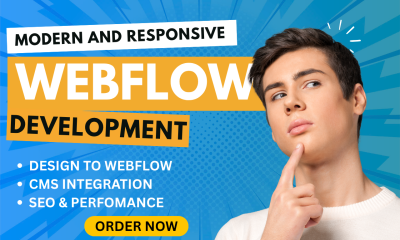 I will design webflow website and expert webflow developer for your business or brand