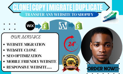 I will design top ranking wix business website clone migrate squarespace to shopify