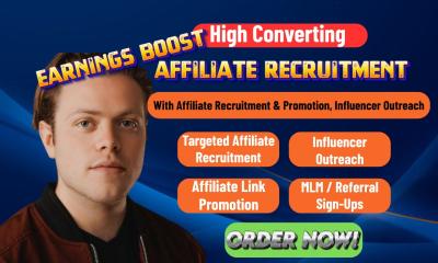 I will do affiliate recruitment, program promotion, influencer outreach and marketing