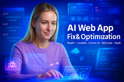 I will fix relit, lovable, vo, cursor ai, bolt new, web app saas mip