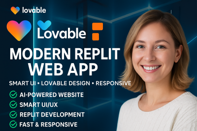 I will build modern lovable, replit vo website with smart UI design lovable web app
