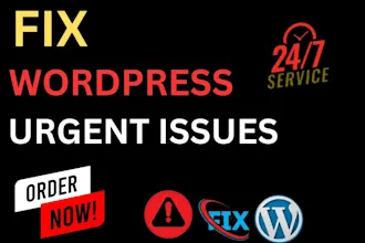 I will urgently troubleshoot and fix wordpress problem fix wordpress bug fixing