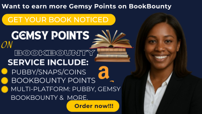 I will help you earn unlimited gemsy points fast on bookbounty