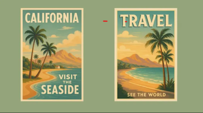 I will design travel poster vintage art decor retro flyer wall art minimalist poster