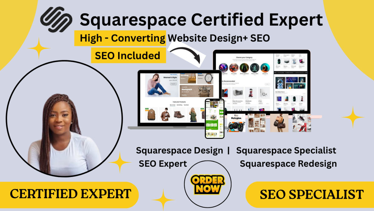 I will redesign squarespace website, squarespace website development with booking setup