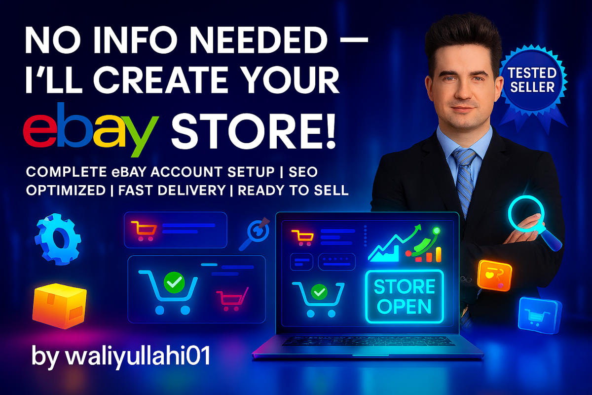 I will create unsuspended professional ebay store from scratch, no info needed