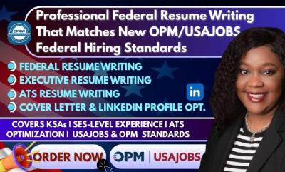 I will write 2 page federal resume writing usajobs resume, ats resume executive resume