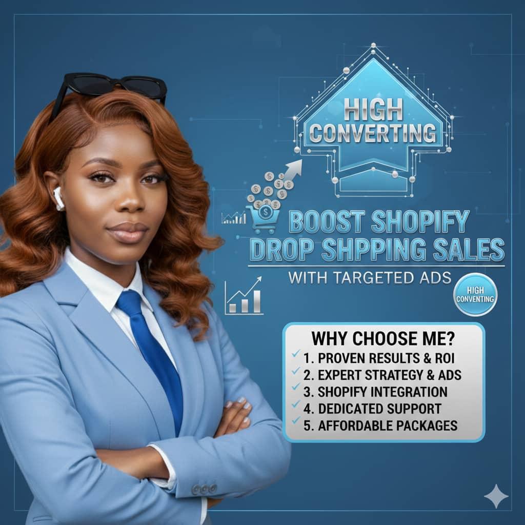 I will boost your shopify dropshipping sales with highconverting targeted ads