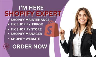 I will create or fix shopify website, redesign revamp shopify store maintenance