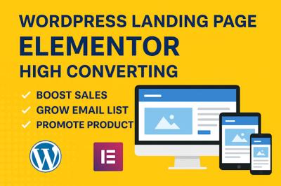 I will design a high converting wordpress elementor landing page or sales funnel