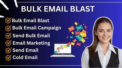 I will send bulk email marketing newsletter blast setup design and run email campaigns