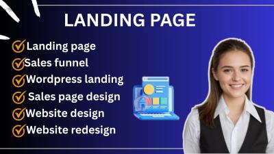 I will design high converting landing pages squeeze pages and sales funnels
