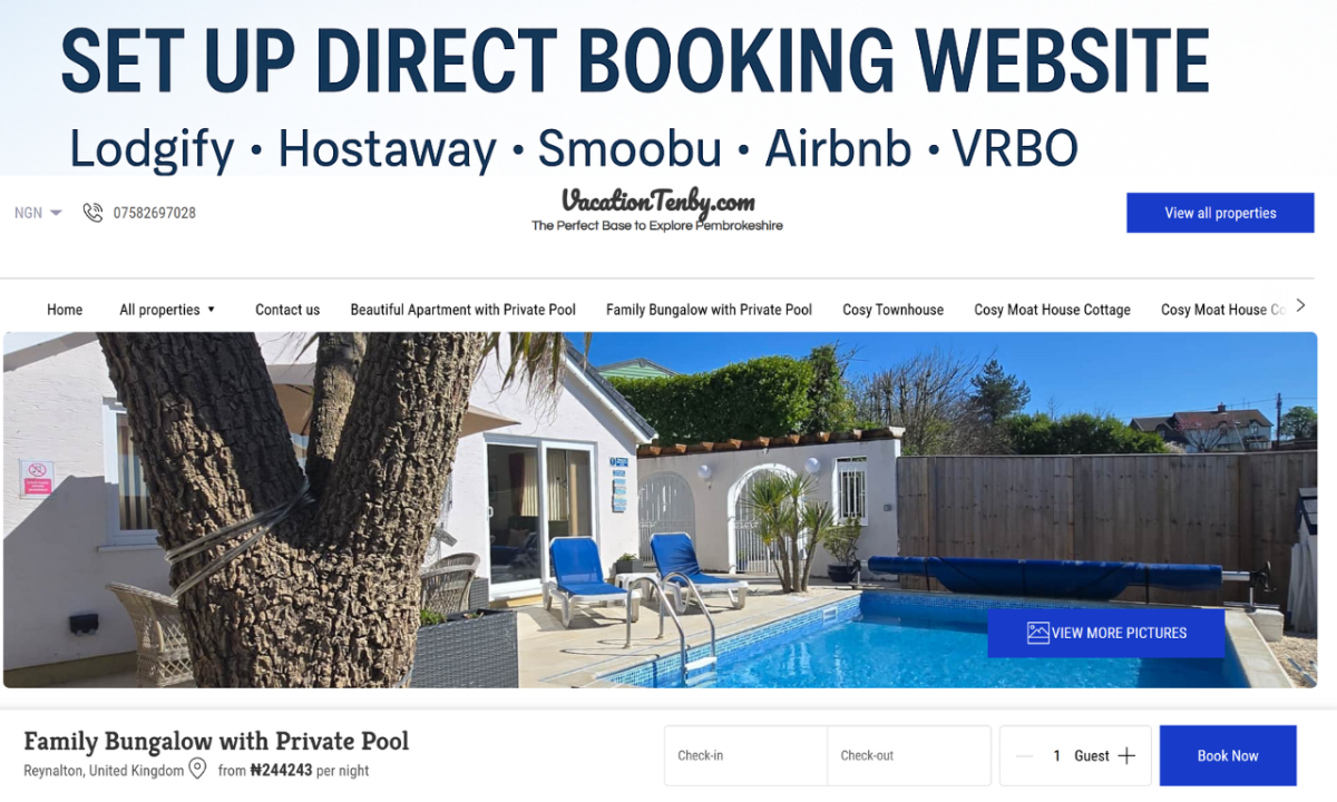I will create vacation rental website airbnb short term direct booking website lodgify