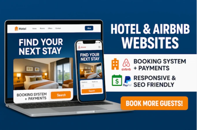 I will design and build a professional hotel airbnb and vacation rental booking website